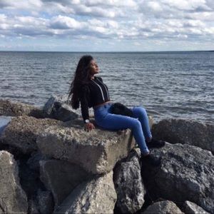 Black Sweater Crop Top w/ Hoodie